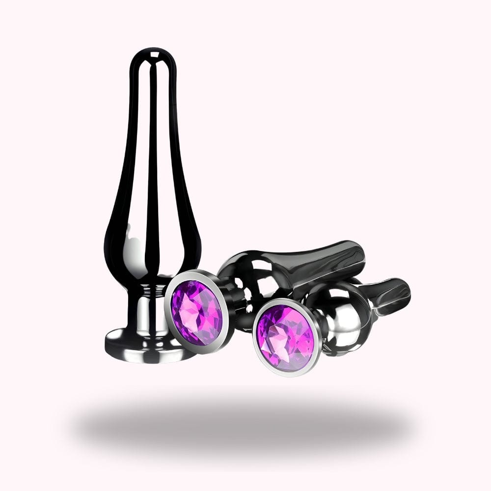 Coffret 3 formats plug anal long noir Coffret 3 formats plug anal long noir