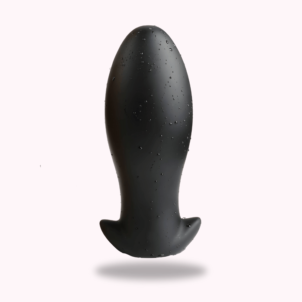 Plug anal XXL œuf flexible en silicone noir