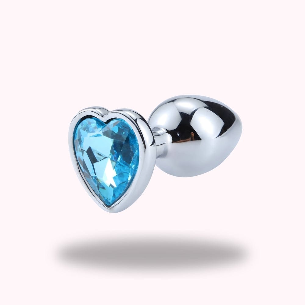 Plug anal diamant métal coeur bleu azur - Maison du Plug