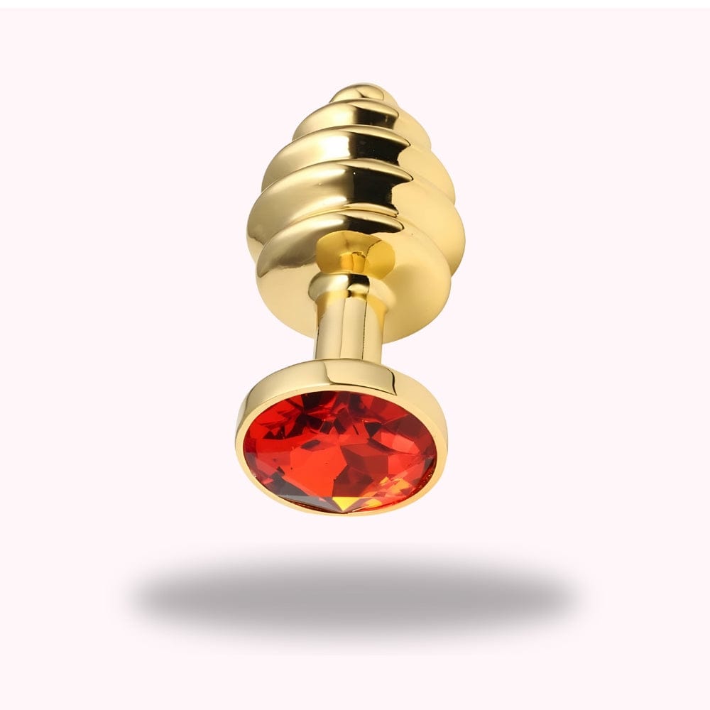 Plug anal diamant rouge metal