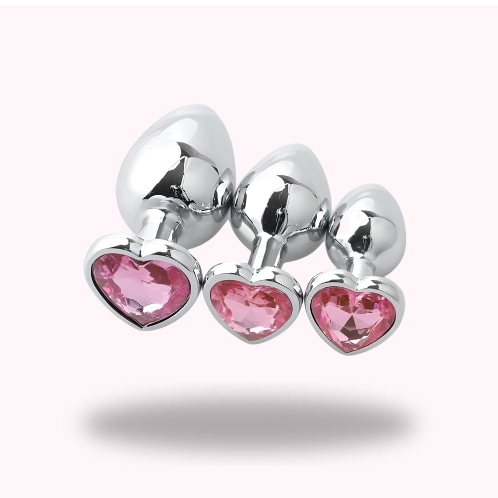 Plug anal en métal rose coffret 3 formats
