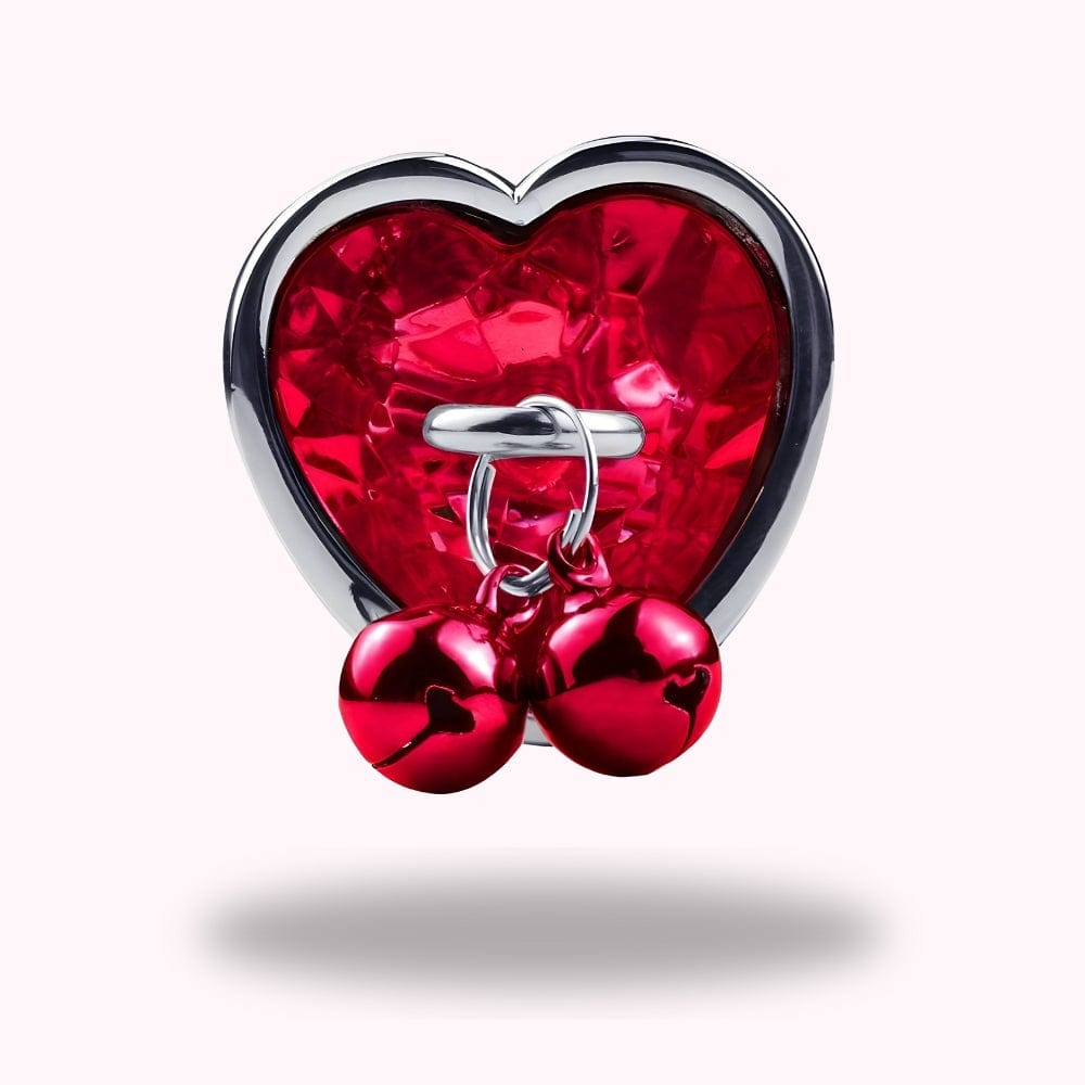 Plug anal en métal rouge avec attache - Maison du Plug