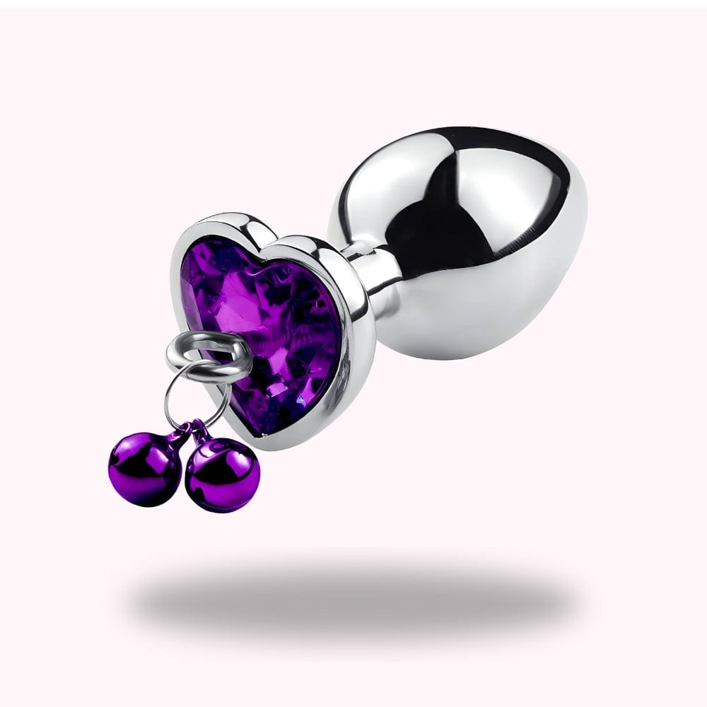 Plug anal en métal violet avec attache - Maison du Plug