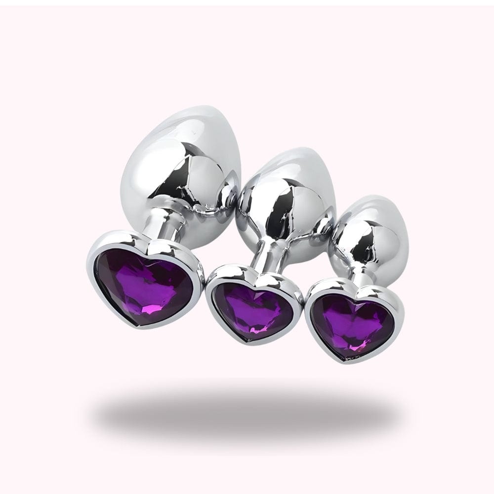 Plug anal en métal violet coffret 3 formats - Maison du Plug