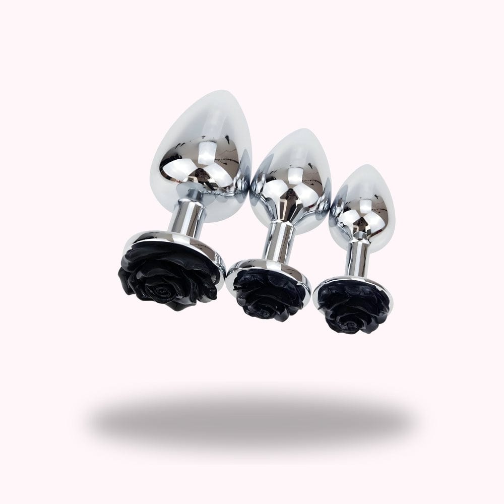Plug anal metal rose noire Plug anal metal rose noire