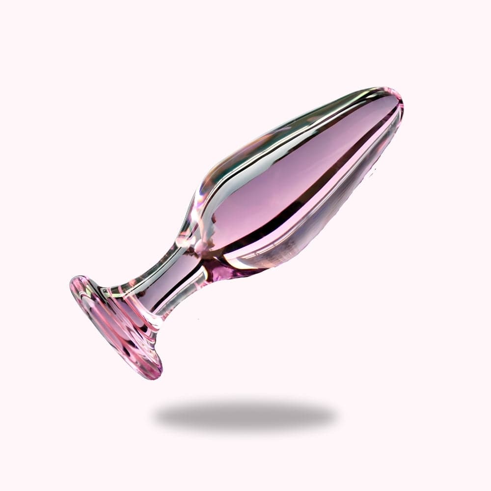 Plug anal point G en verre rose - Maison du Plug