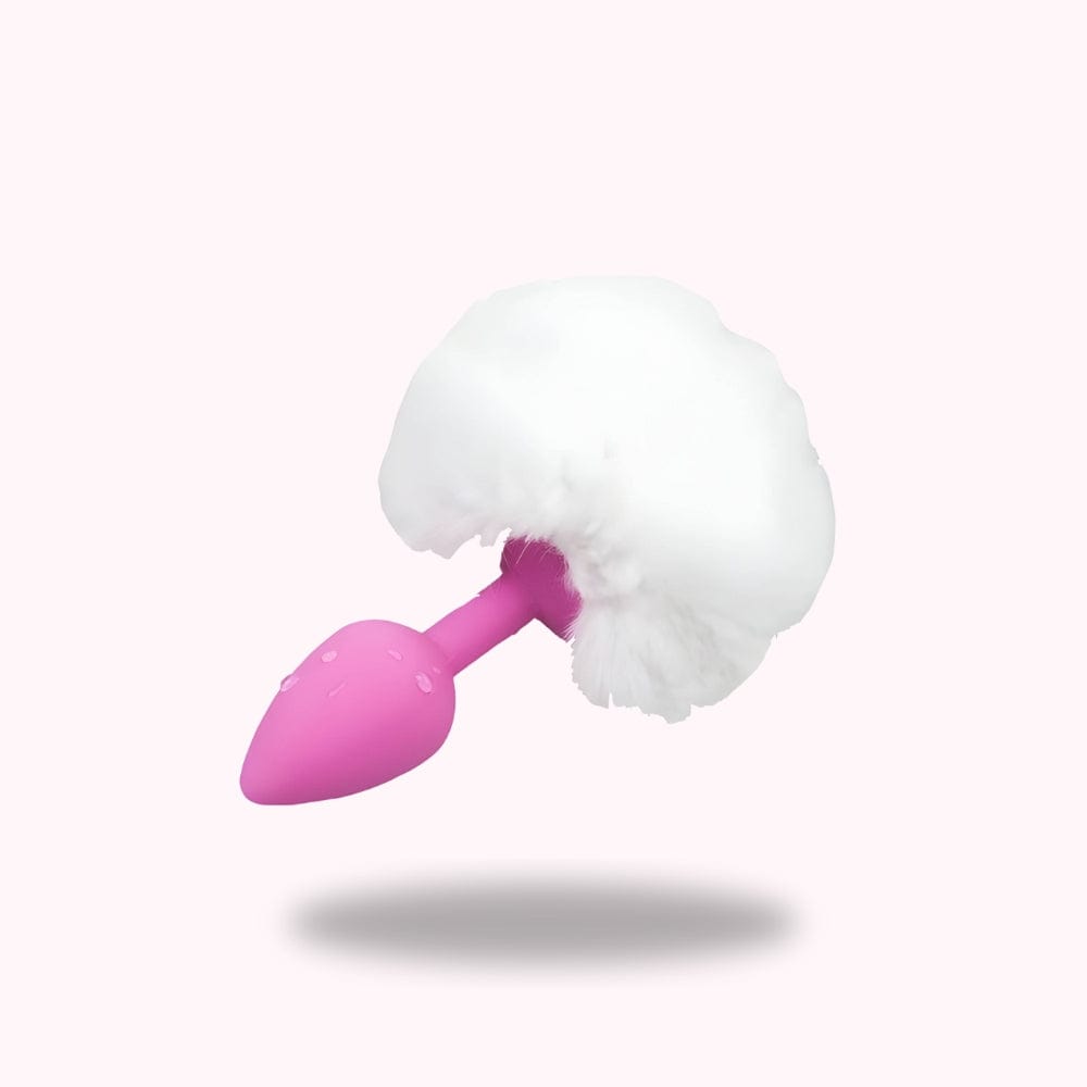 Plug anal queue de lapin blanc et rose