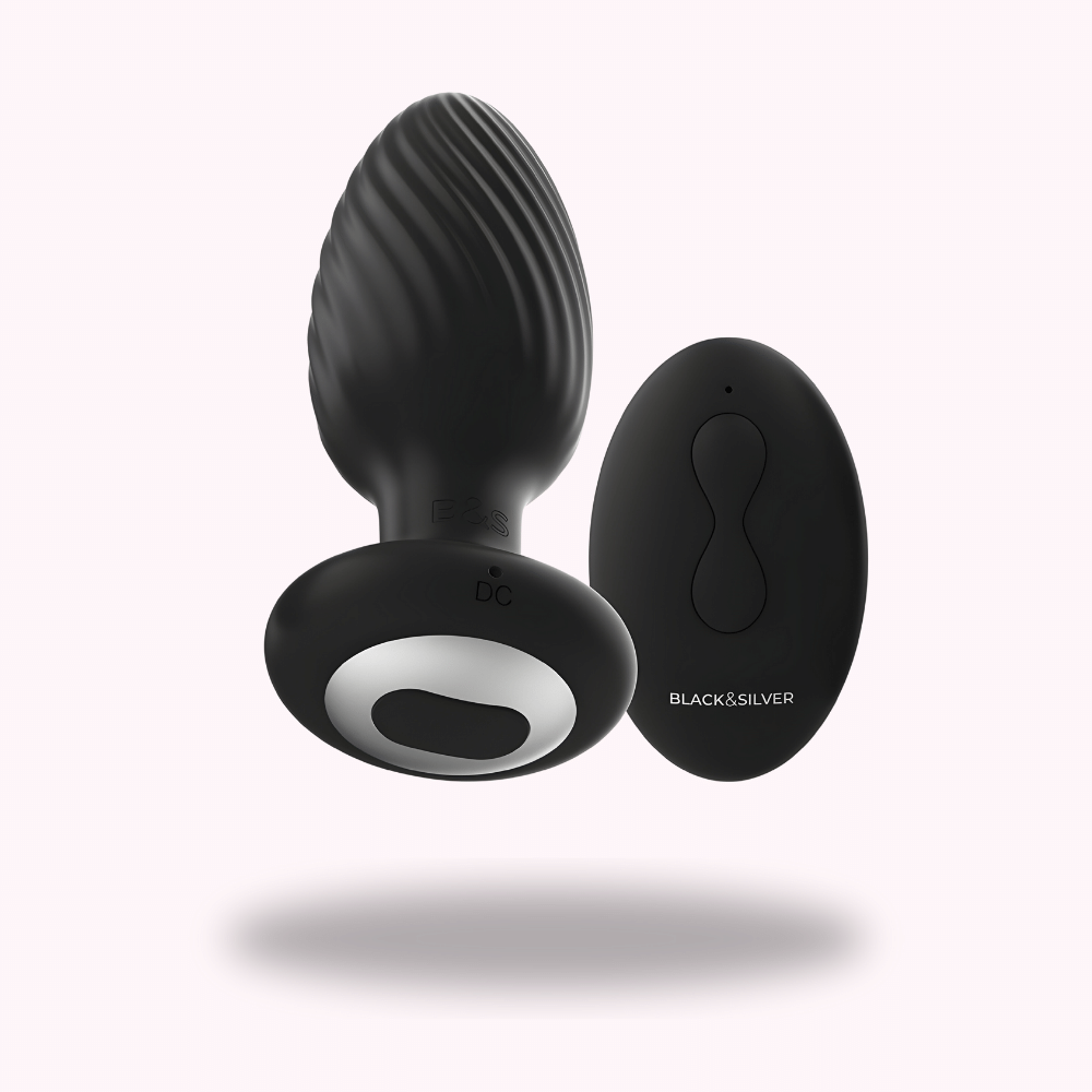 plug anal vibrant Ass-Sation Remote Vibrating and Rotating Anal Plug - Black main image 1