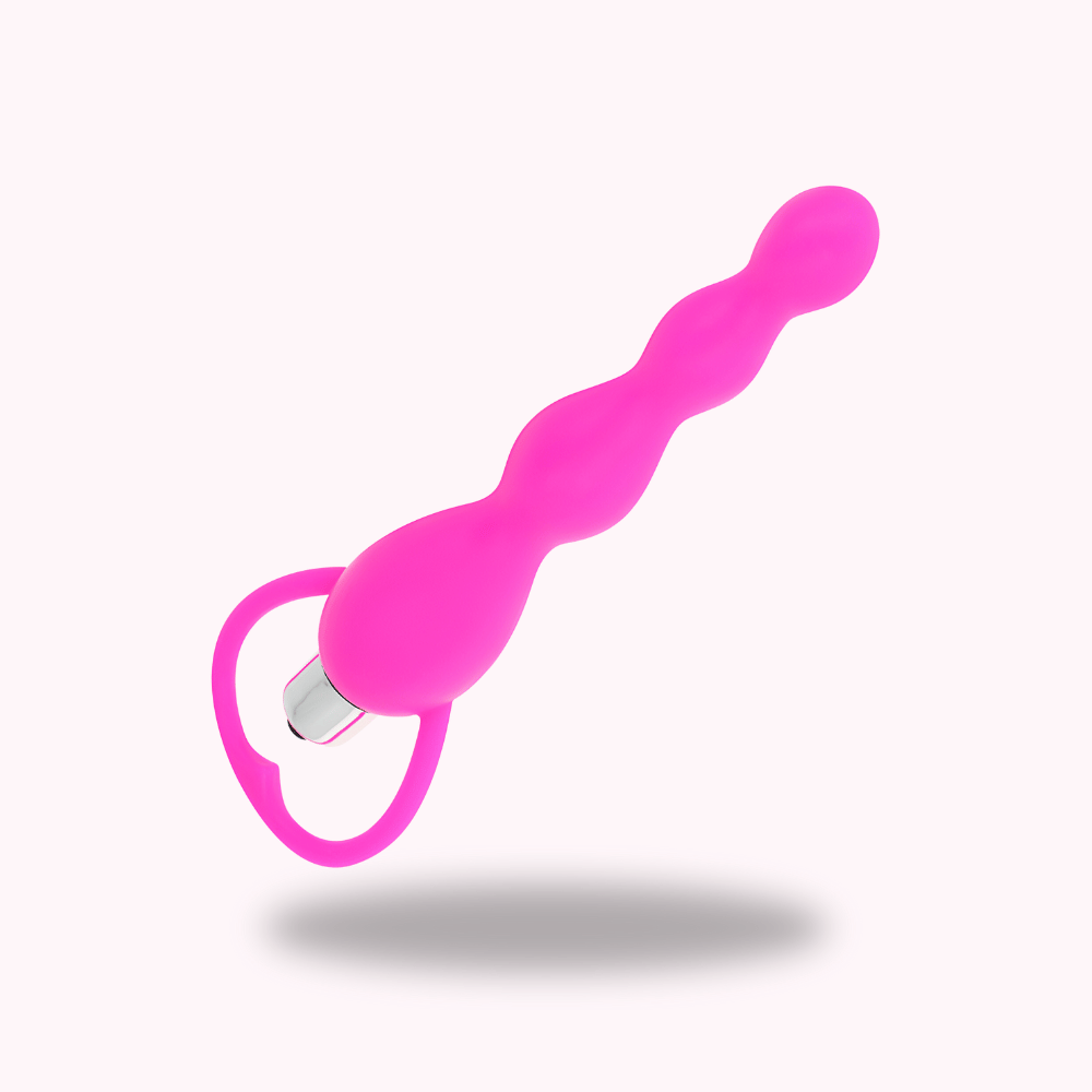 Plug anal vibrant chapelet rose