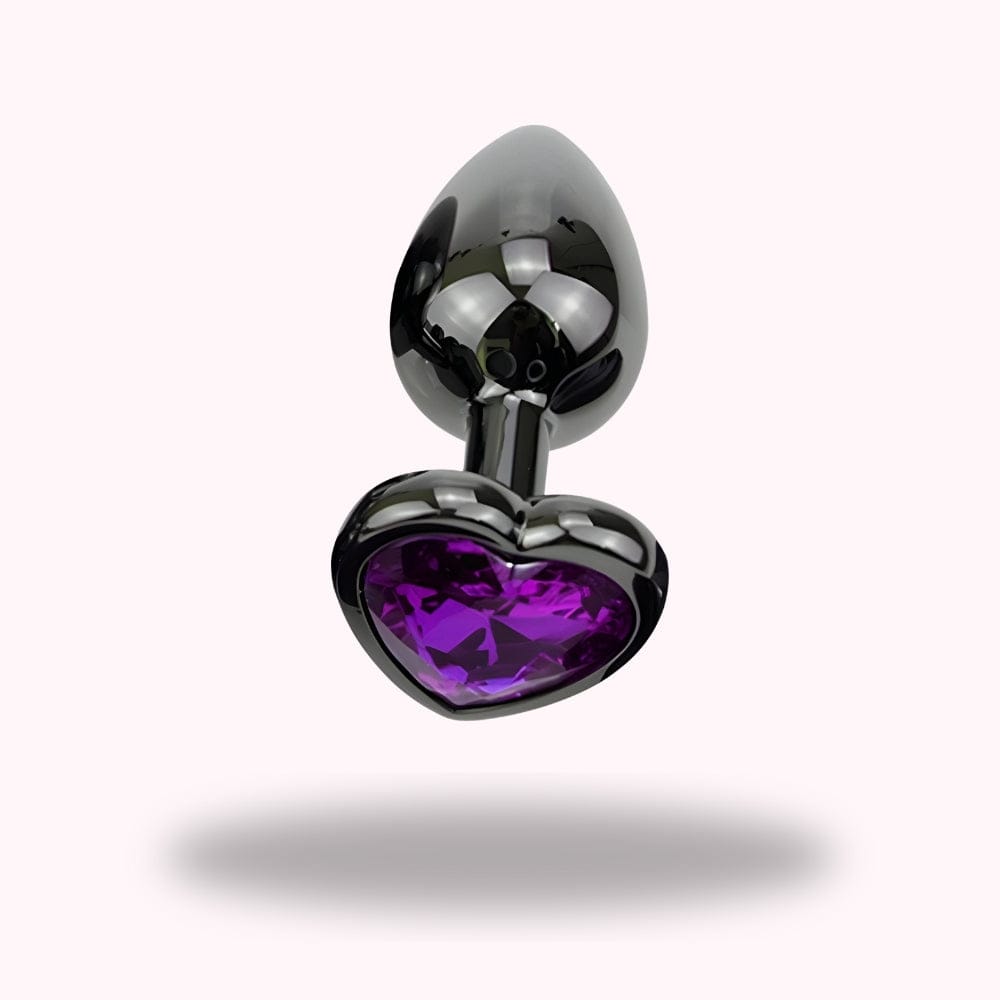 Plug diamant cœur violet