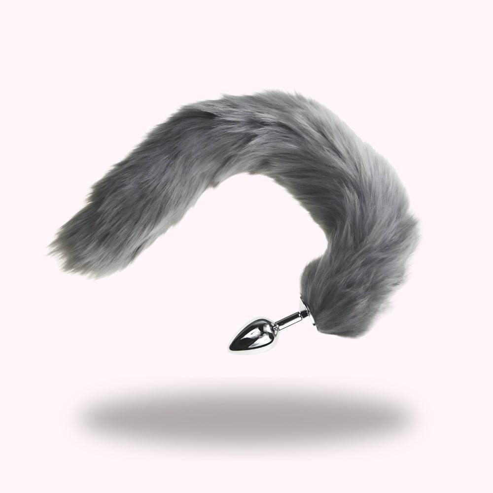 Plug queue de chat gris clair
