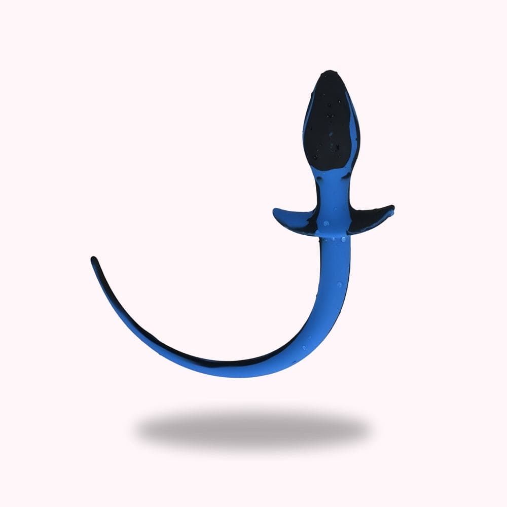 Plug queue de chien bleue