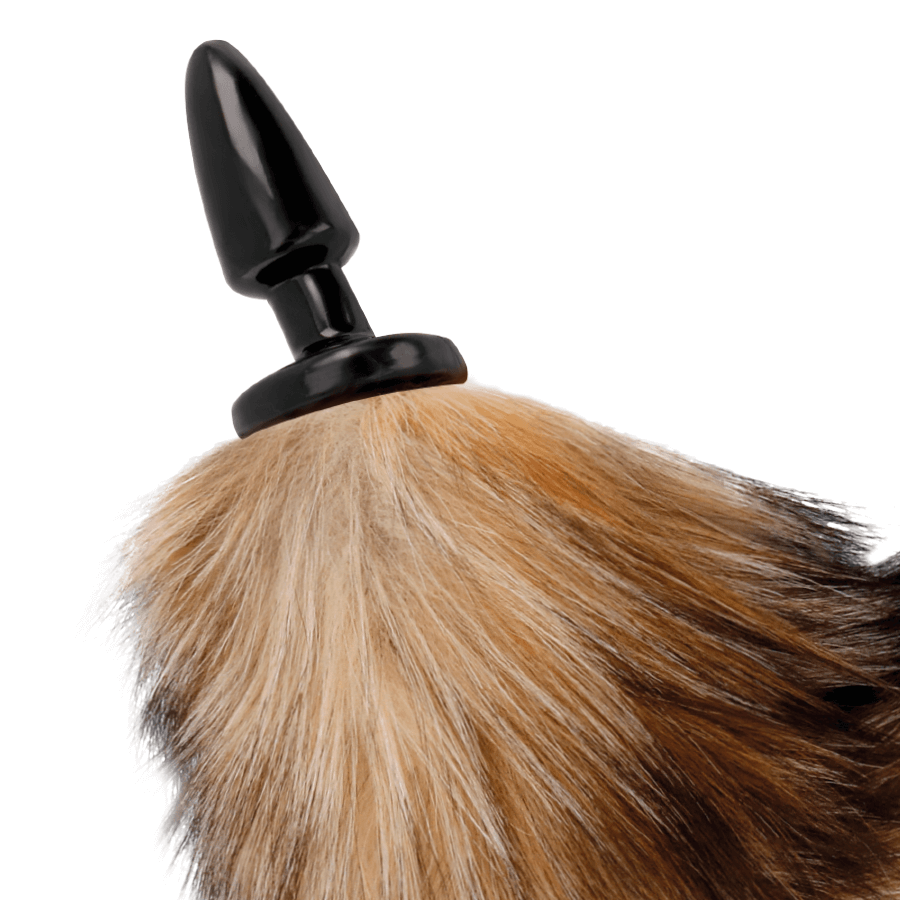 Plug queue de renard marron en silicone