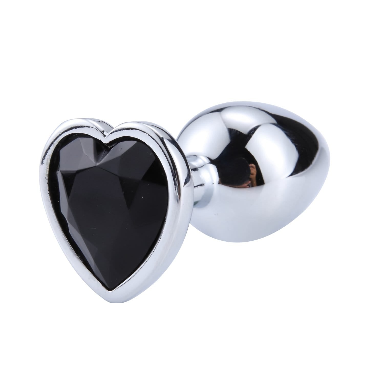 Plug anal métal diamant coeur noir