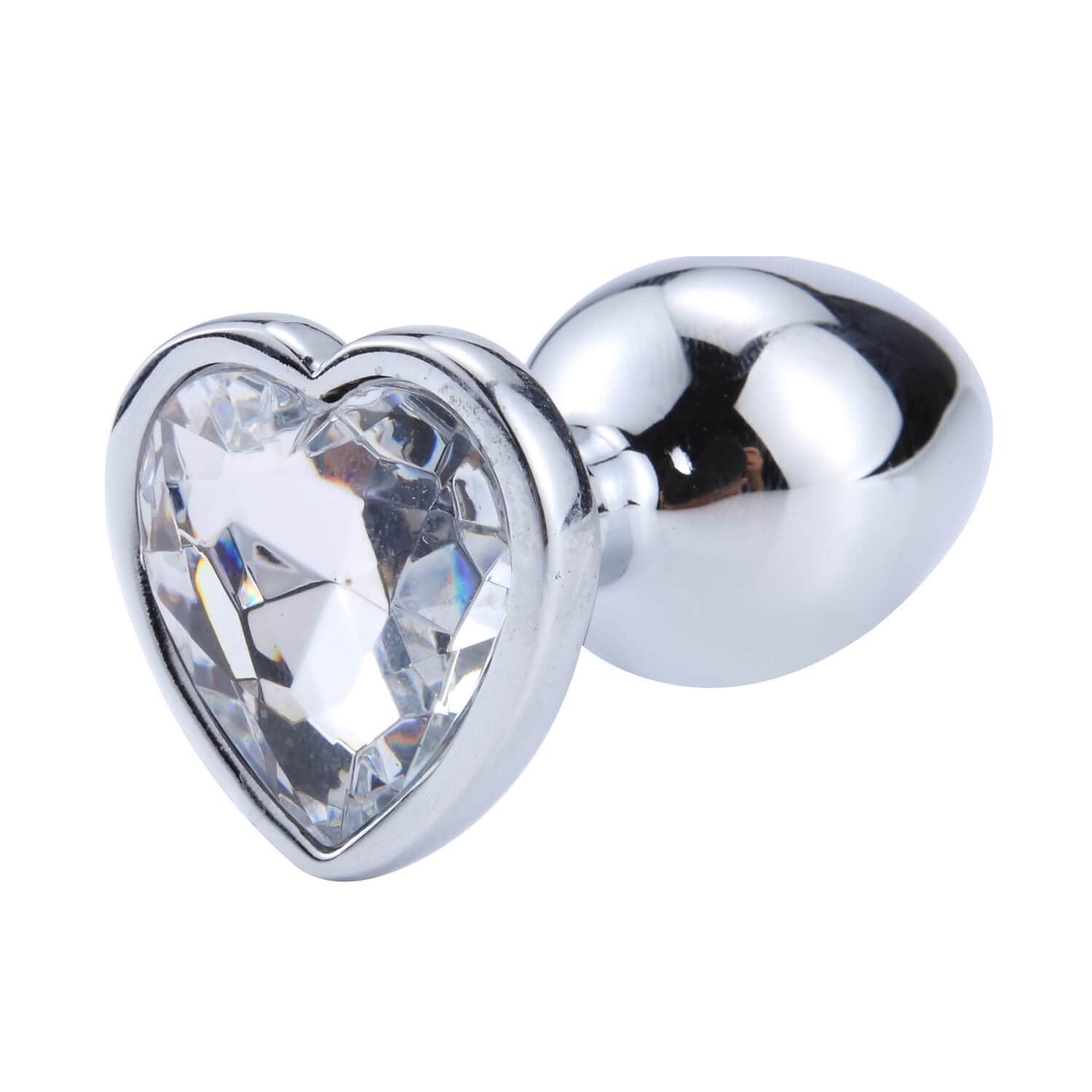 Plug anal diamant metal coeur crystal