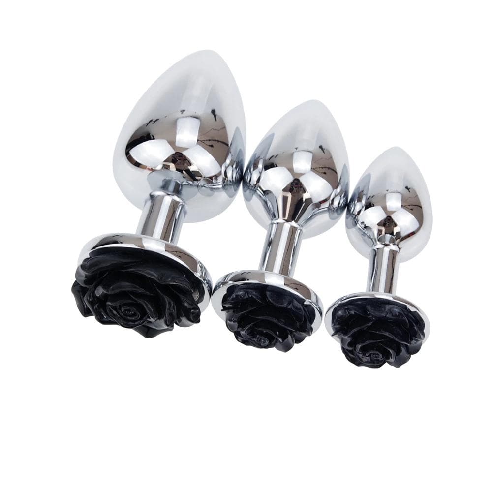 Plug anal metal rose noire - Maison du plug