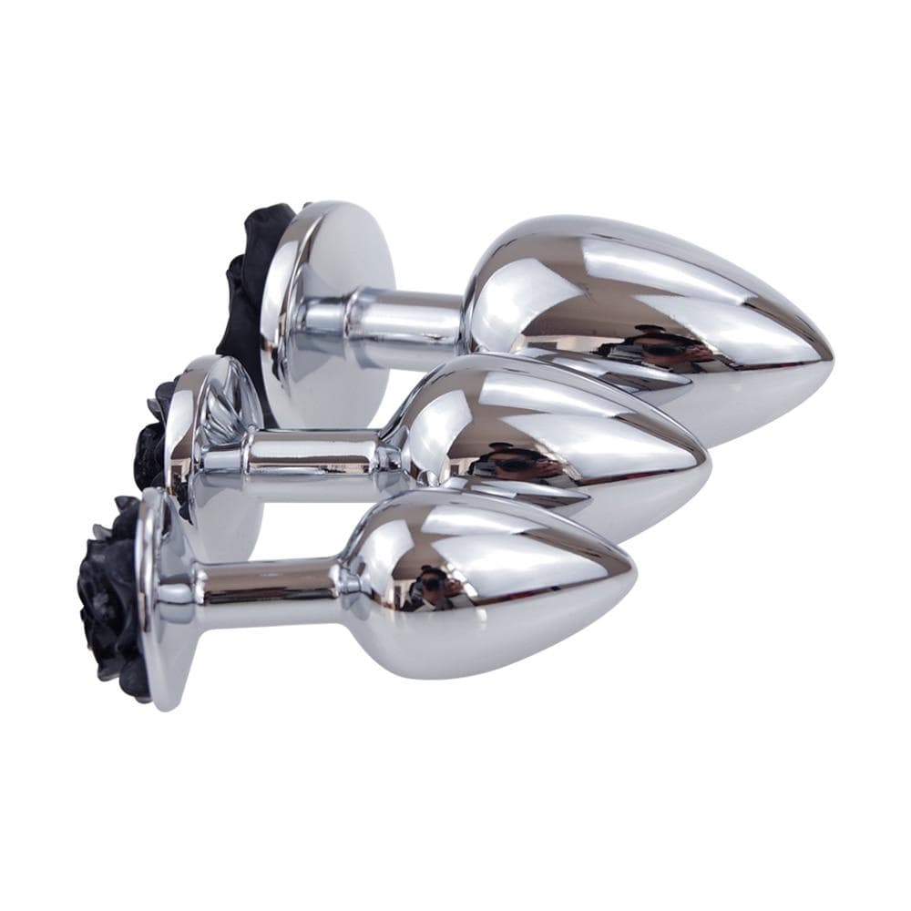 Plug anal metal rose noire - Maison du plug