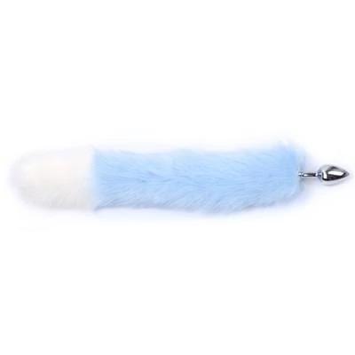 Plug anal queue de chat bleue et blanche - Maison du plug