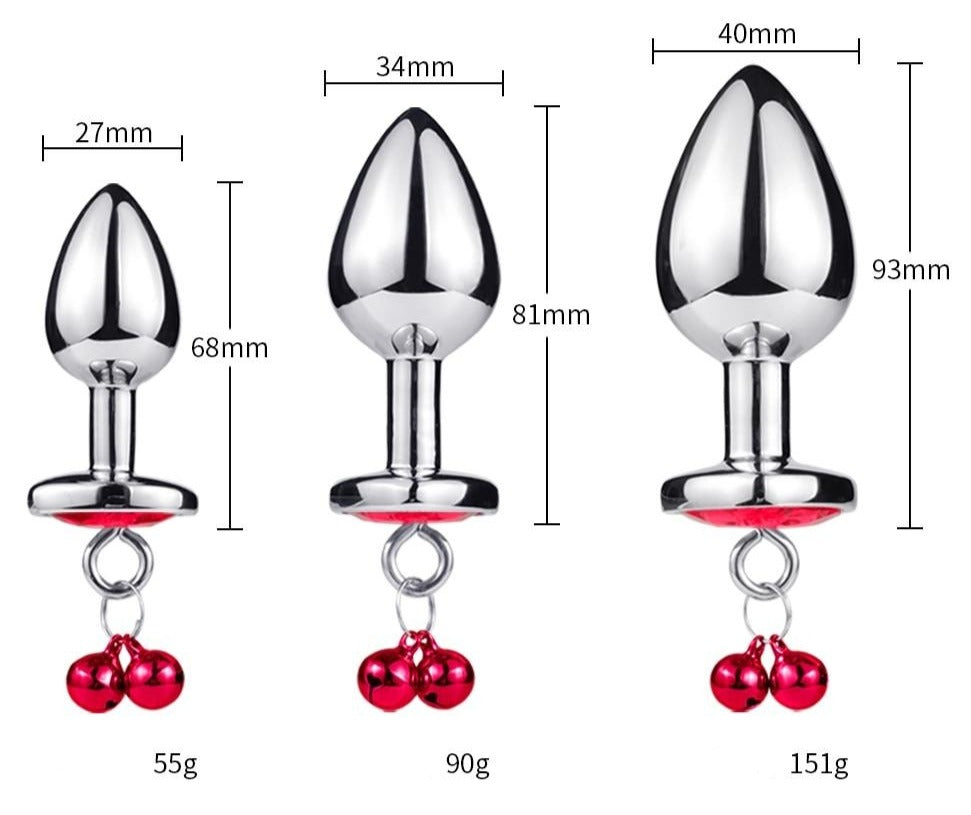Coffret multicolore plug anal en métal avec attache dimensions