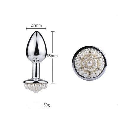 Plug anal avec perles en métal S dimensions