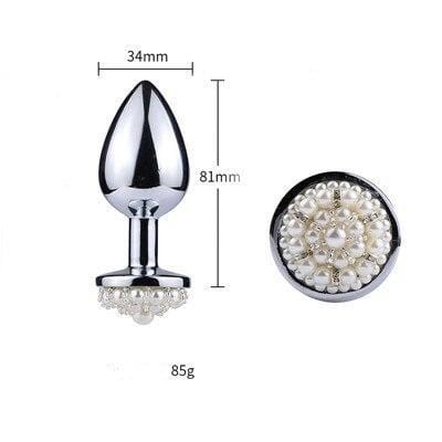 Plug anal avec perles en métal M dimensions