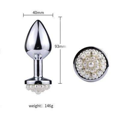 Plug anal avec perles en métal L dimensions