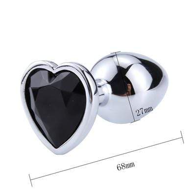 Plug anal métal diamant coeur noir