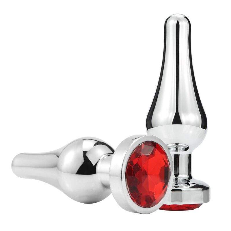 Plug anal en pointe diamant rouge
