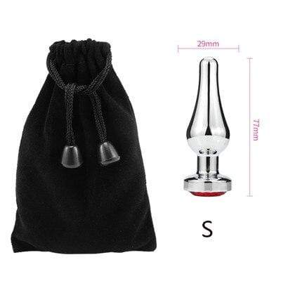 Plug anal en pointe diamant rouge S dimensions