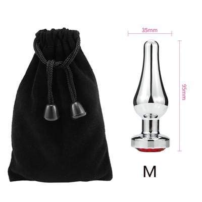 Plug anal en pointe diamant rouge M dimensions