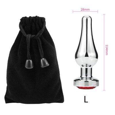 Plug anal en pointe diamant rouge L dimensions