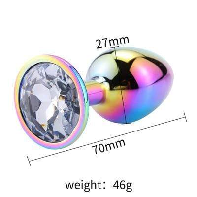 Plug anal arc-en-ciel diamant cristal