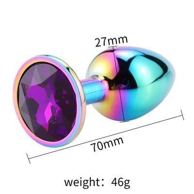 Plug anal arc-en-ciel diamant violet
