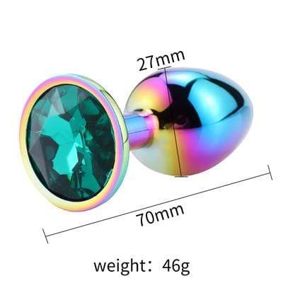 Plug anal arc-en-ciel diamant emeraude