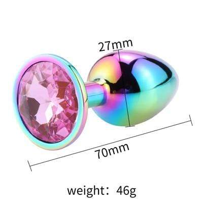 Plug anal arc-en-ciel diamant rose