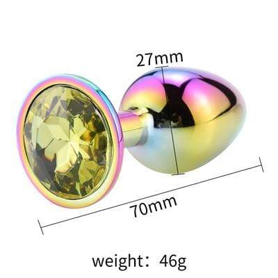 Plug anal arc-en-ciel diamant jaune