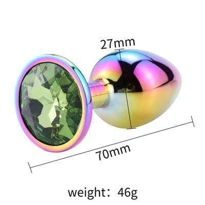 Plug anal arc-en-ciel diamant vert