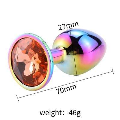 Plug anal arc-en-ciel diamant rouge