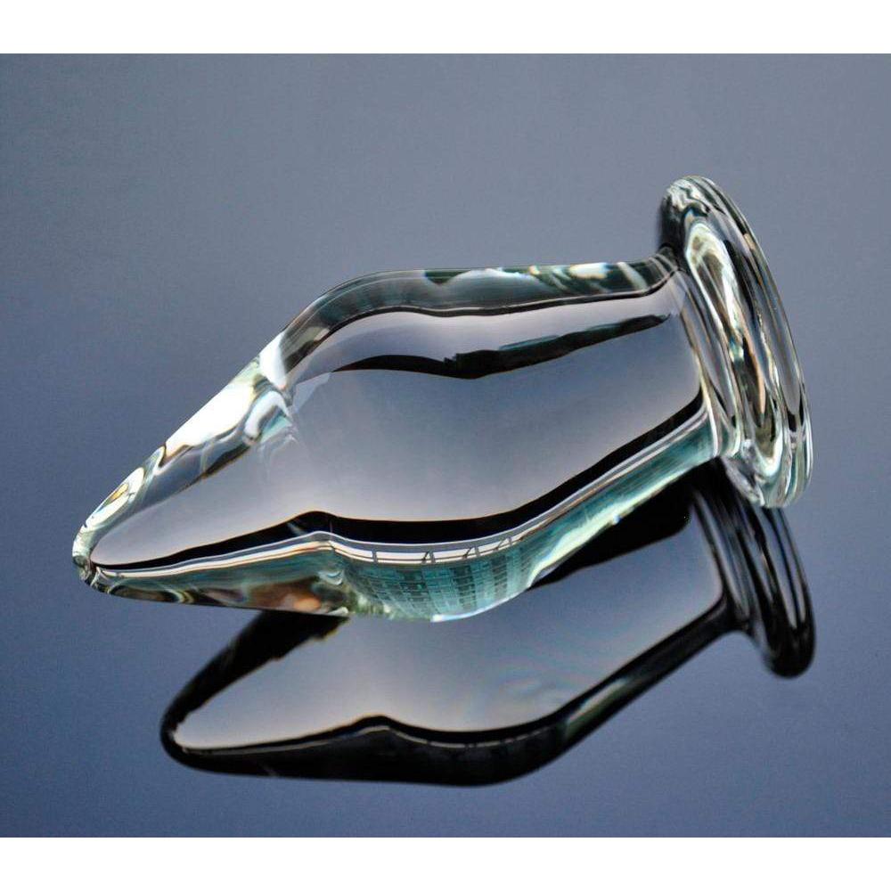 Plug anal large XXL en verre transparent
