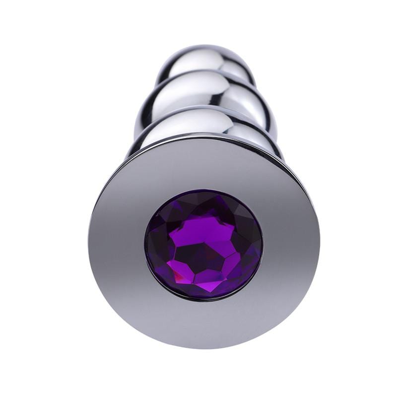 Plug anal en métal double boule XL diamant