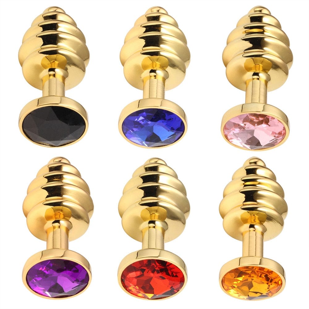 Plug anal diamant rose sexy metal