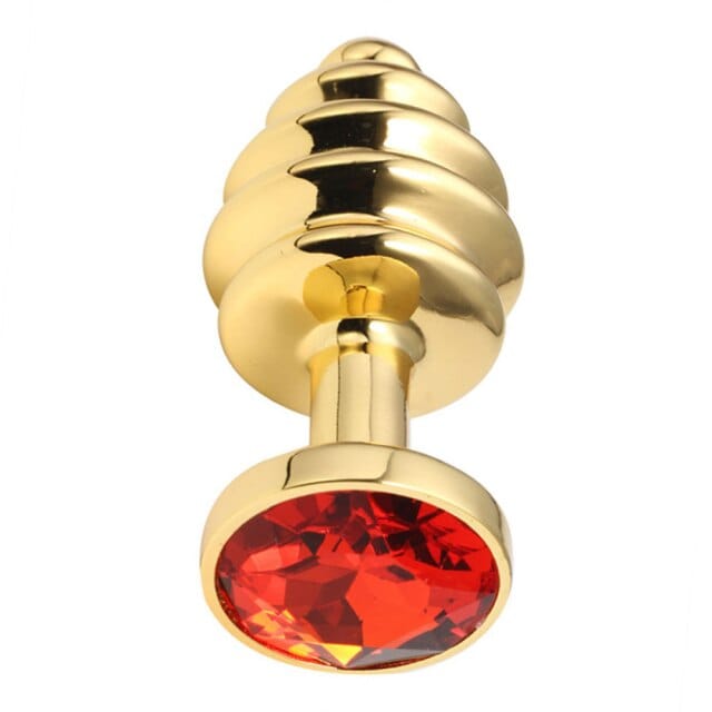 Plug anal diamant rouge metal