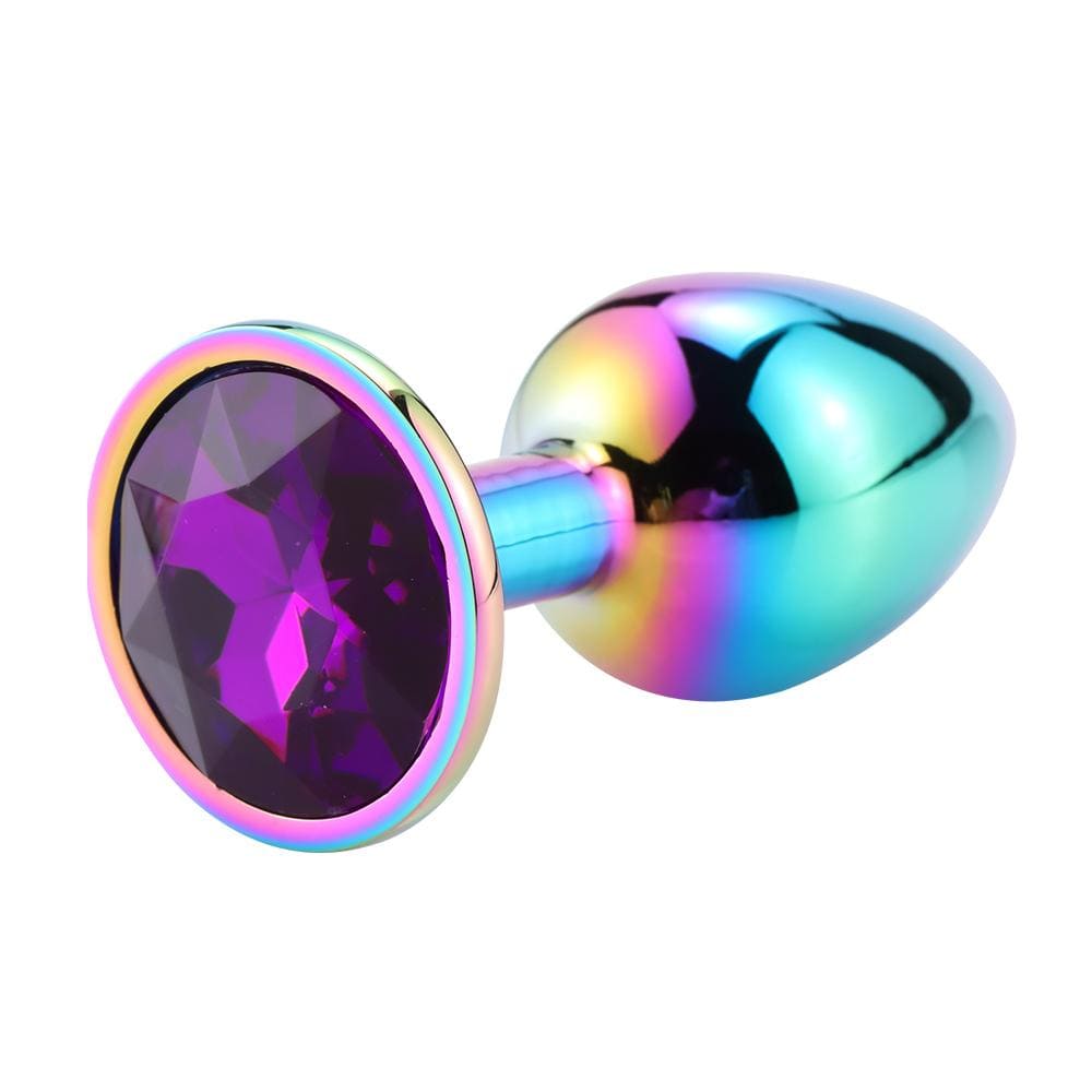 Plug anal arc-en-ciel diamant violet