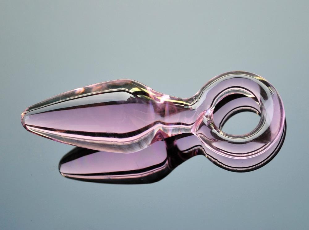 Plug anal kunai en verre rose