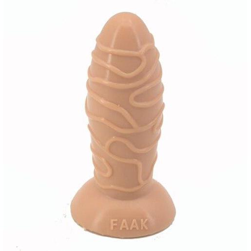 Plug anal XL veineux en silicone beige