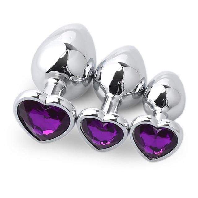 Plug anal en métal violet coffret 3 formats