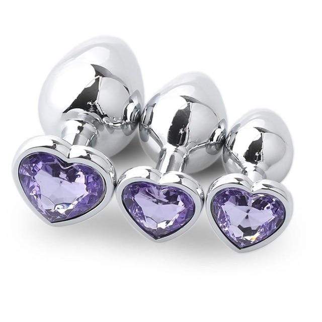 Plug anal en métal violet clair coffret 3 formats
