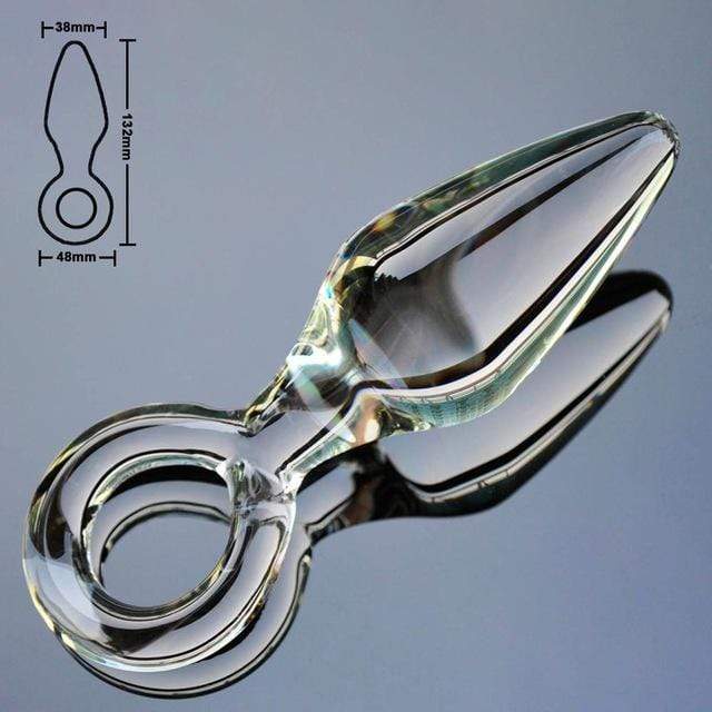 Plug anal kunai en verre rose crystal
