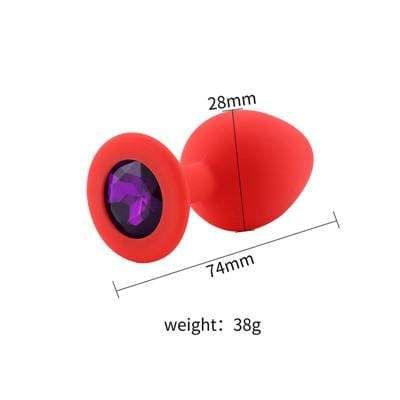 Plug anal en silicone rouge diamant