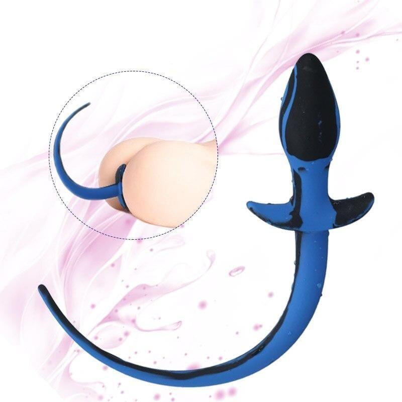 Plug queue de chien bleue